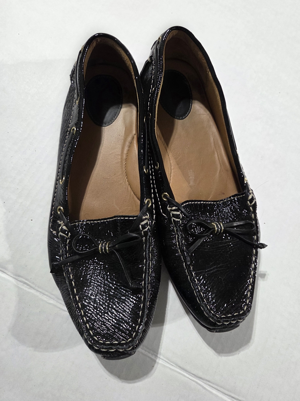 Women’s Black Patent Leather Moccasin Loafers